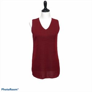 Mimi maternity dark red sleeveless V neck knit sweater top